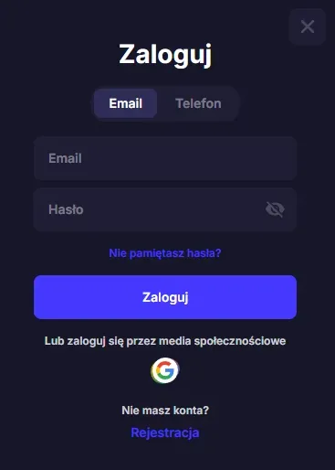 Nowy gracz eksploruje lobby gier po rejestracji