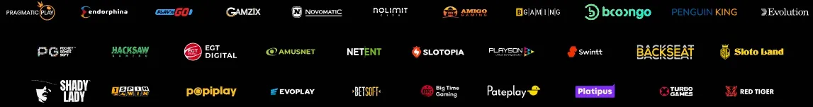 Logotypy dostawców gier Pragmatic Play Endorphina